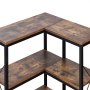 VEVOR 7 Tier Corner Bookshelf, Tall Corner Bookcase Strage, Large L-Shaped Bookshelf Organizer with Metal Frame & Wooden Shelves, Reversible Display Book Shelf Rack for Bedroom, Living Room, Office