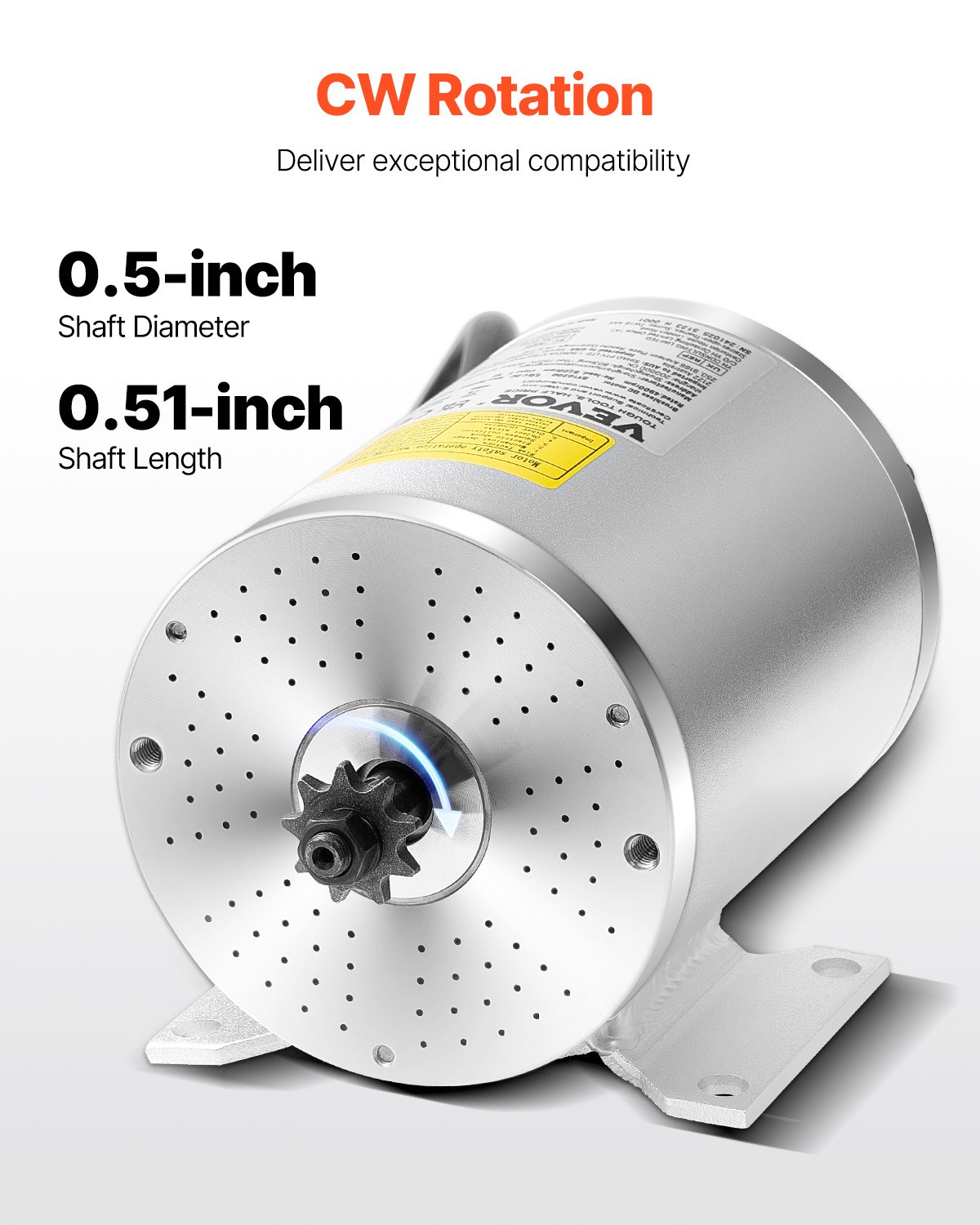 VEVOR 2000W Brushless DC Electric Motor Kit, Brushless Electric Motor – 60V 4500 RPM Motor with Improved Speed Controller for Go-Karts, E-Bikes, Motorcycles, and Scooters