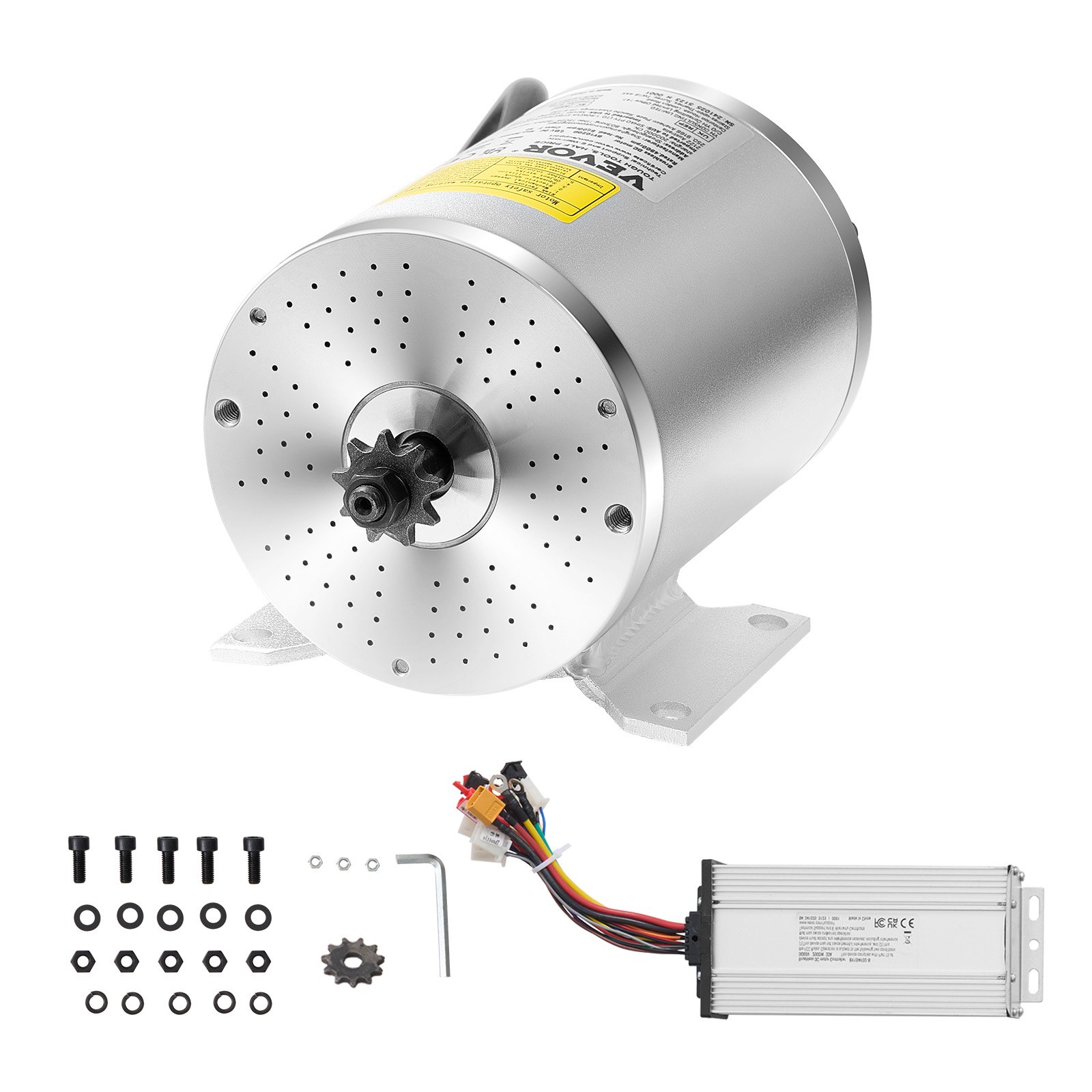 VEVOR 2000W Brushless DC Electric Motor Kit, Brushless Electric Motor – 60V 4500 RPM Motor with Improved Speed Controller for Go-Karts, E-Bikes, Motorcycles, and Scooters
