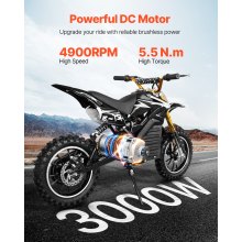 VEVOR 3kW bezszczotkowy silnik prądu stałego 72V 4900rpm E-Bike Dirtbike DIY