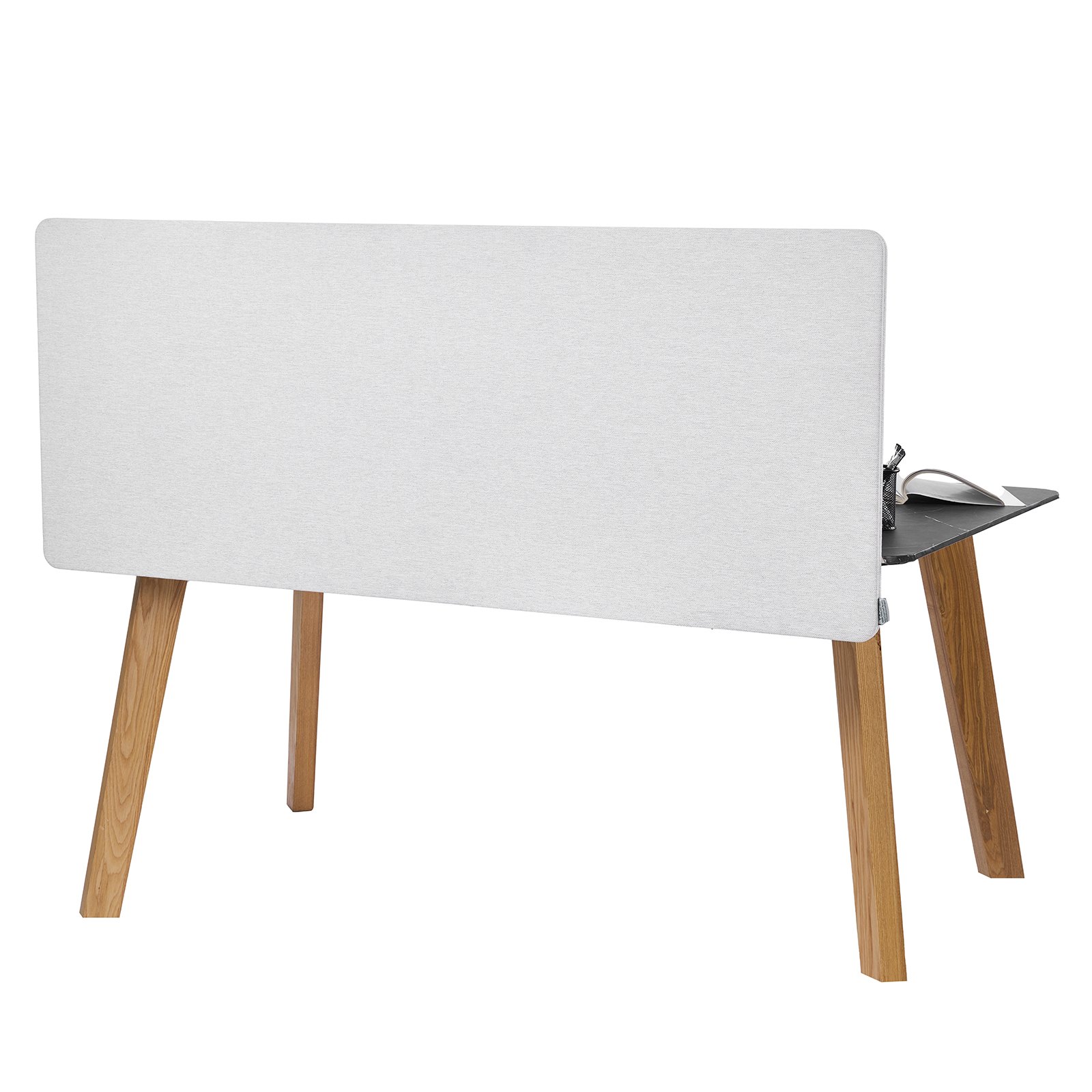 VEVOR Przegroda biurkowa, ekran prywatności, 1524 x 610 mm, do mocowania, dźwiękoszczelna, wykonana z tworzywa PET, ścianka działowa do stanowisk pracy z 2 zaciskami C do biura, stanowisk pracy, biblioteki