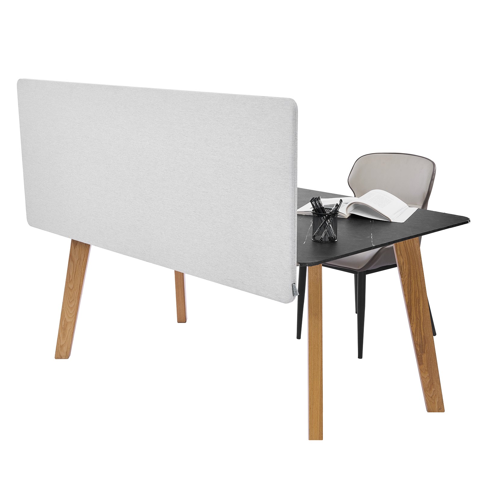 VEVOR Desk Divider Privacy Panel, 1524 x 610 mm Clamp-on Office Desk Partition, PET Cubicle Partition Panel, Workstation Privacy Divider with 2 C-Type Clamps for Office, Sturdy Room, Library