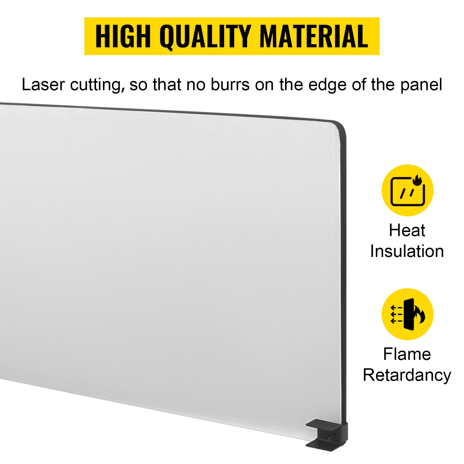 VEVOR Desk Screen Akustyczny ekran biurowy Office Włókno poliestrowe w kolorze szarym