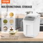 VEVOR Mothproof Storage Containers Kitchen Storage Boxes 15 L x 2, Visible PP Storage Containers with Lids and Wheels, Airtight Containers for Rice, Flour, Sugar, Pulses, Nuts, Pet Food
