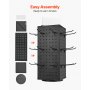 VEVOR Obrotowy stojak ekspozycyjny z perforowanej płyty perforowanej z 24 haczykami, 188 x 188 x 520 mm, stal walcowana na zimno, organizer na półkę do sklepów spożywczych, detalicznych i jubilerskich