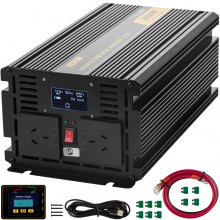 Przetwornica napięcia VEVOR falownik 2kW DC 12V na AC 240V z wyświetlaczem LCD