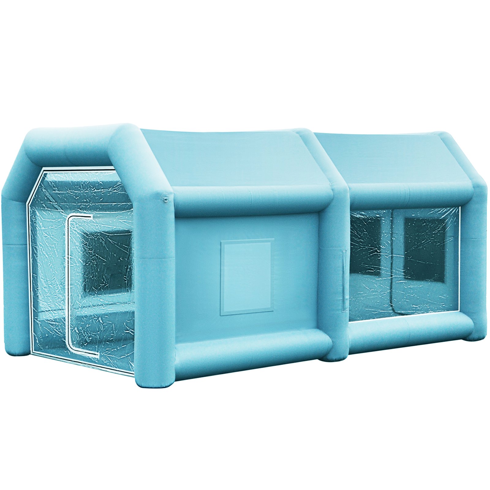 VEVOR Nadmuchiwany namiot 4 x 2,5 x 2,2 m z tkaniny Oxford PVC do malowania napraw samochodów Prace na zewnątrz, nadmuchiwany namiot z drzwiami i wentylatorem Windows 750 W Warsztat garażowy