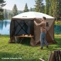 VEVOR 3x Panele boczne do pawilonu, 1,73 x 1,48 m, Wodoodporne panele boczne z powłoką PU chroniącą przed słońcem, Panel boczny z 1 oknem do składanego pawilonu, namiot imprezowy, imprezy plenerowe, brązowy