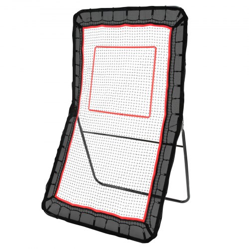VEVOR Backyard Lacrosse Rebounder 4x7ft Siatka odbijająca do siatkówki Pitchback Throwback Baseball Softball Powrót Ekran treningowy Regulowany kąt Trening strzelania