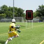 VEVOR składana trampolina do lacrosse'a na podwórko, siatka do siatkówki 90 x 120 cm, ekran treningowy do baseballu i softballu Pitchback Throwback, regulowany kąt, ściana do ćwiczeń strzeleckich, czarna