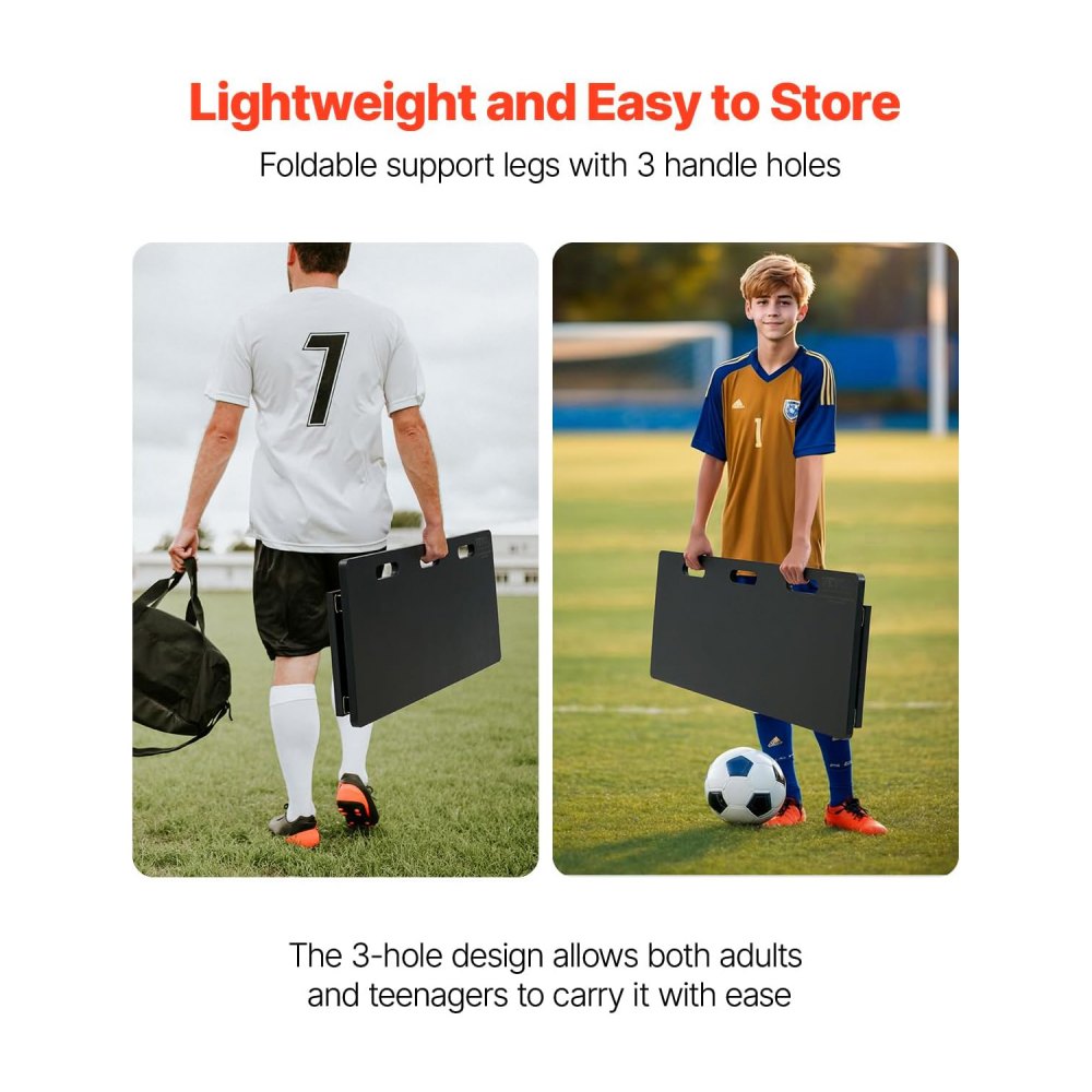 VEVOR Football Rebound Board, Portable Bounce Wall Board 100 x 40 cm, Rebounder Wall Rebound Equipment, Children & Teenagers, Double Angle Board Rebounder Kicker for Football Training Black