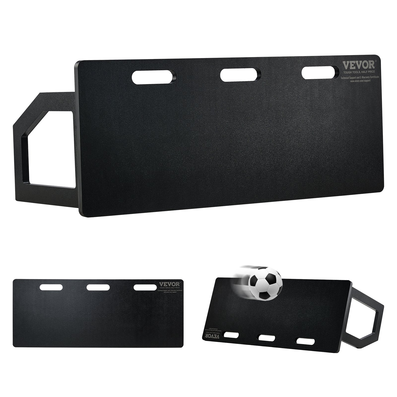 VEVOR Soccer Rebounder Board, przenośna tablica ścienna do odbijania piłki, 100 x 40 cm, sprzęt do odbijania piłki, dla dzieci i młodzieży, dwustronna tablica do odbijania piłki, do treningu piłkarskiego, czarna