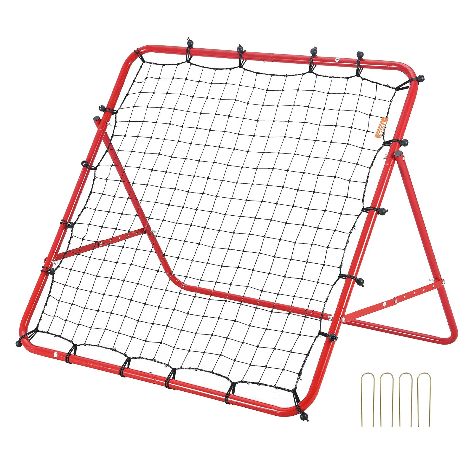 VEVOR Piłka nożna Rebounder Siatka Przenośna Piłka Nożna 48 x 48 mm, Piłka nożna Rebounder Rura Żelazna i Siatka PE Bramka Piłkarska dla Dzieci i Młodzieży Rebounder do Treningu Piłkarskiego