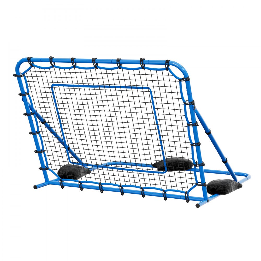 Siatka odbijająca do piłki nożnej VEVOR 147 x 117 cm, siatka odbijająca z regulowanym kątem i solidną żelazną ramą, siatka treningowa PE do kontroli piłki i treningu podań, urządzenie do treningu piłki dla młodzieży i dorosłych