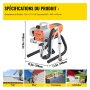VEVOR Pro Airless Wall Paint Sprayer, zestaw z pistoletem elektrycznym o mocy 1800 W, regulowane ciśnienie natrysku z rurą do malowania ścian i sufitów/drewna i metalu