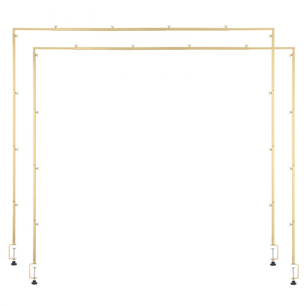 VEVOR Table Decoration Table Pole 2-Pack, 330-1066.8 mm high & 711.2-2489.2 mm length adjustable, table arch with clamps, table frame for wedding, birthday & Christmas decorations, golden