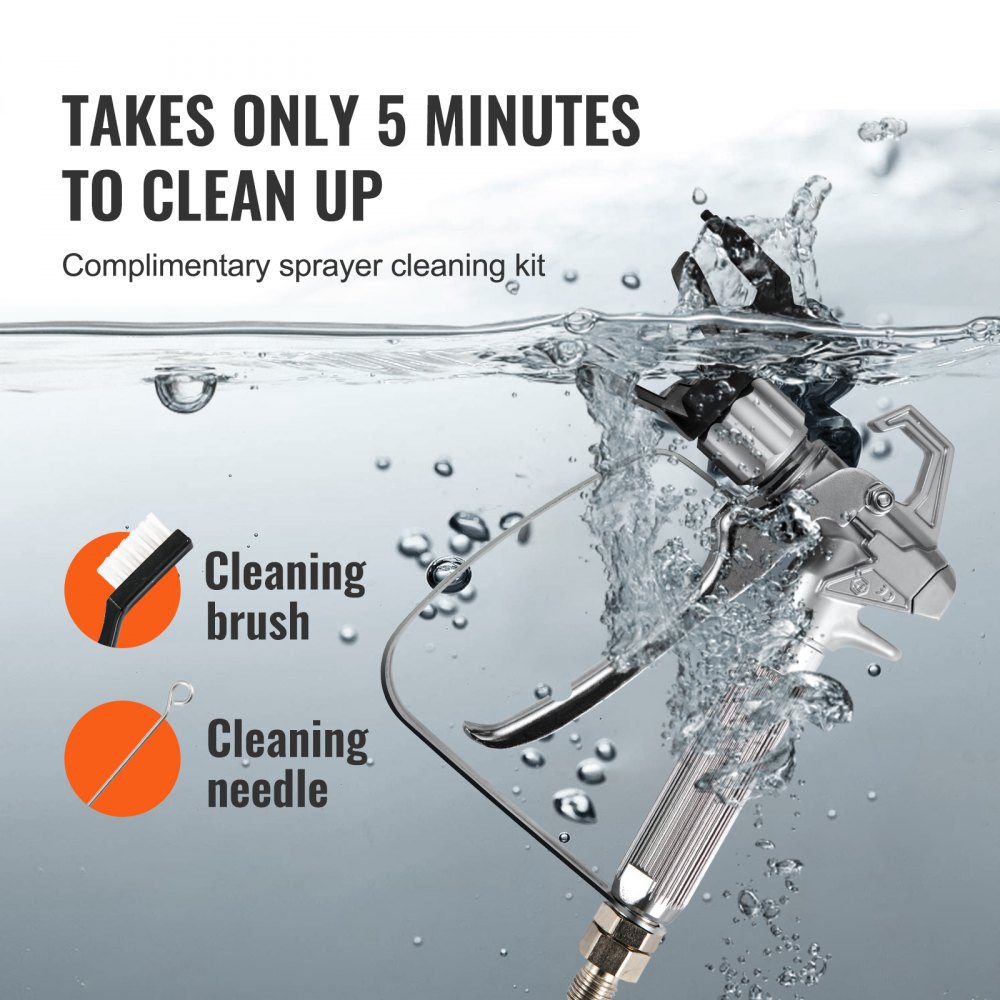 System natrysku farby bezpowietrznej VEVOR Natrysk bezpowietrzny 1,1 l/min 650 W, Natrysk bezpowietrzny 34 x 27 x 41 cm System natrysku farby wysokociśnieniowej DIY Przenośny natrysk farby Natrysk farby System natrysku farby