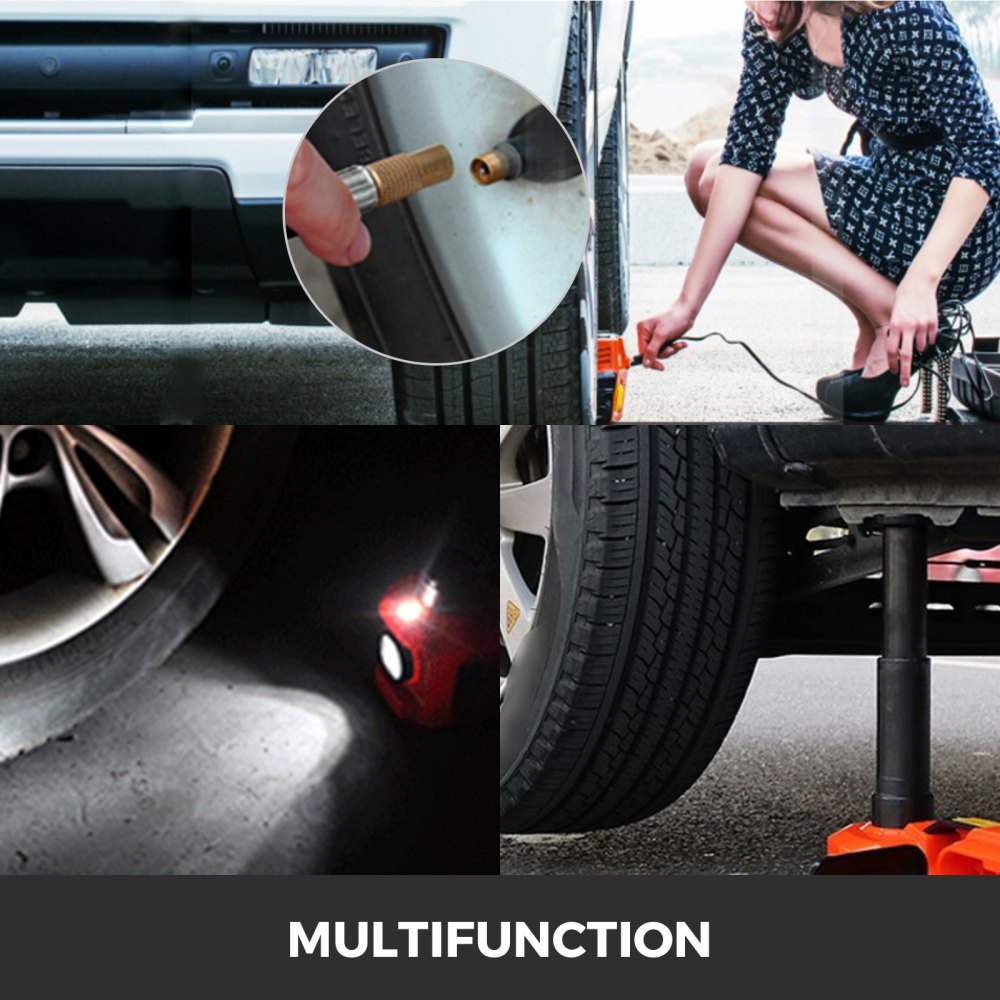 12V DC 6600 LBS 3T Elektryczny podnośnik hydrauliczny Pompa inflacyjna Klucz 3 w 1 Zestaw narzędzi