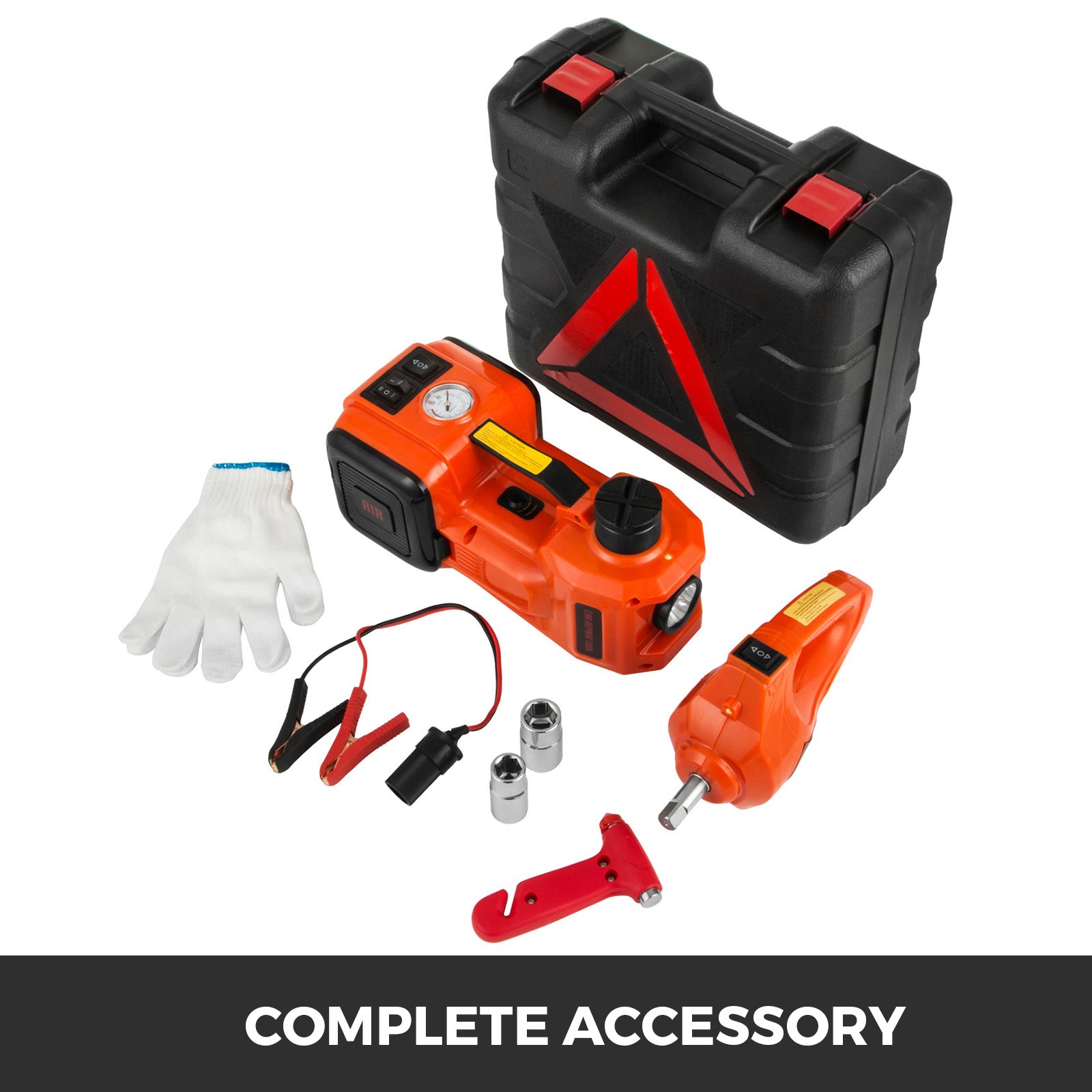 12V DC 6600 LBS 3T Elektryczny podnośnik hydrauliczny Pompa inflacyjna Klucz 3 w 1 Zestaw narzędzi