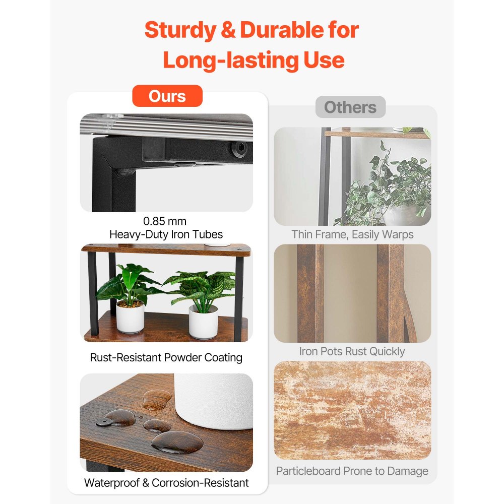 Stojak na rośliny VEVOR z lampami do uprawy, 8-poziomowa półka na rośliny, stojak na kwiaty, 3 timery i 10 poziomów jasności, stojak na kwiaty jako dekoracja salonu i balkonu, 920 x 310 x 1575 mm