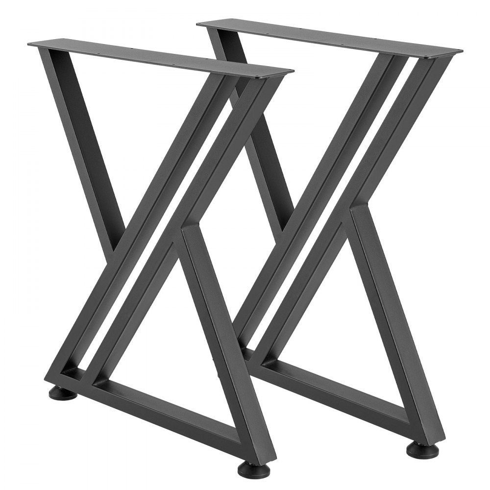Nogi do stołu VEVOR, zestaw 2 szt., 610 x 740 mm, podstawa w kształcie litery X, udźwig 1000 kg, nogi do stołu ze stali węglowej, stopy meblowe, rama stołu, nogi do biurek, stolików kawowych, stołów jadalnych, kolor czarny