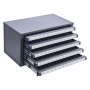 VEVOR Drill Bit Dispenser Cabinet, Drill Bit Organizer with Five Drawers for Drill Bit Dispensers No. 1 to No. 60, Made of Steel with Labels, Stackable Drill Bit Dispenser for Storing Engraved Drill Bits