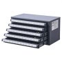 VEVOR Drill Bit Dispenser Cabinet, Drill Bit Organizer with Five Drawers for Drill Bit Dispensers No. 1 to No. 60, Made of Steel with Labels, Stackable Drill Bit Dispenser for Storing Engraved Drill Bits
