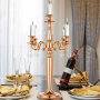 Świecznik z 5 ramionami Świecznik z różowego złota, duży, dekoracyjny, wysoki na 64 cm