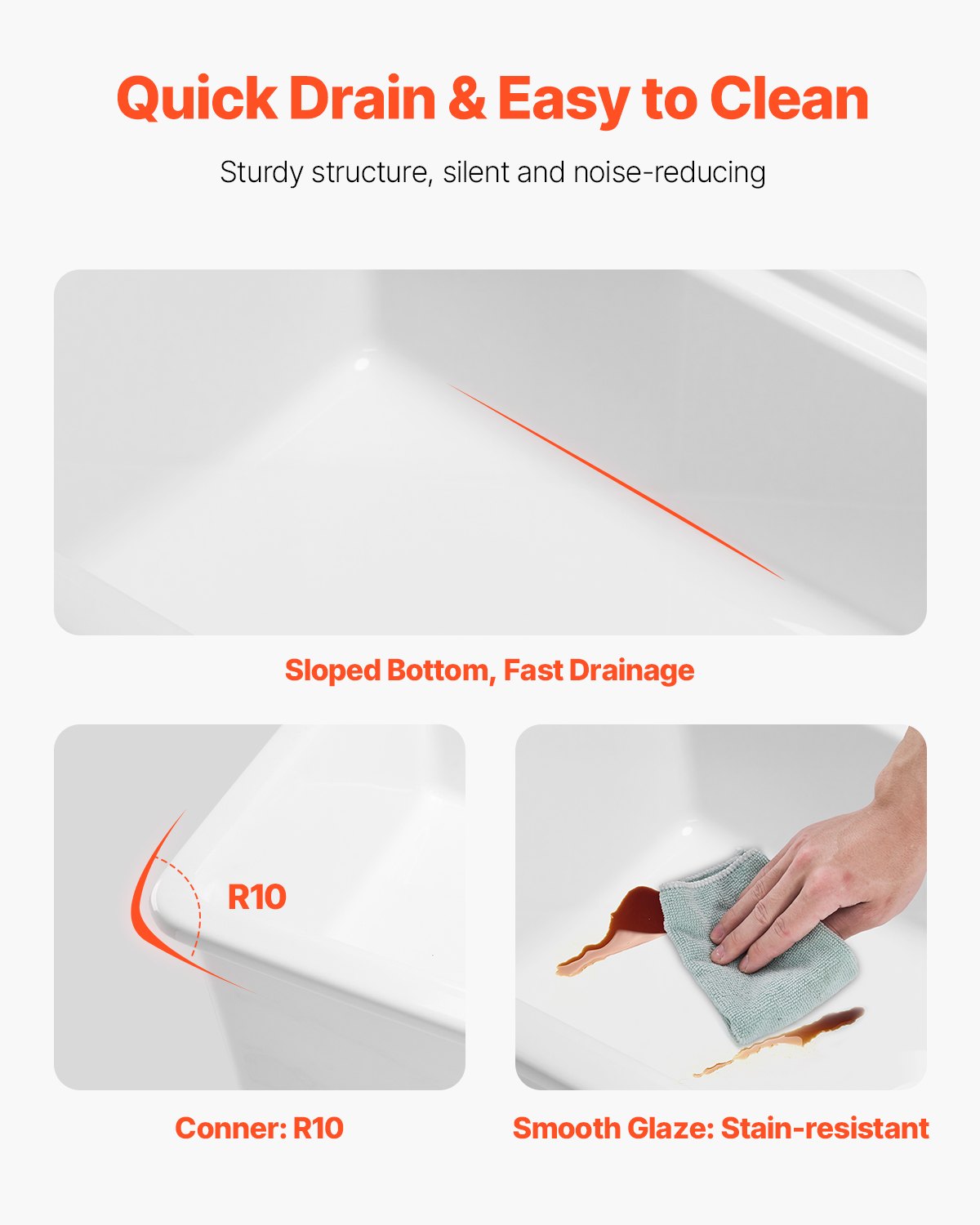 Zlewozmywak VEVOR Farmhouse, zlewozmywak podblatowy Workstation z szamotu, zlewozmywak do zabudowy z wieloma akcesoriami, zlewozmywak kuchenny, duże zlewozmywaki domowe (835 x 485 x 254 mm), biały