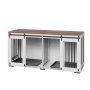 VEVOR Klatka dla psa dla 2 psów, 1800x600x861 mm, Podwójna klatka dla psa z podwójnymi drzwiami przesuwnymi, Stojak pod telewizor w klatce dla psa, Stalowa rama, Podwójna klatka dla psa dla małych, średnich i dużych psów, Biała