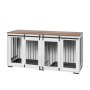 VEVOR Klatka dla psa dla 2 psów, 1800x600x861 mm, Podwójna klatka dla psa z podwójnymi drzwiami przesuwnymi, Stojak pod telewizor w klatce dla psa, Stalowa rama, Podwójna klatka dla psa dla małych, średnich i dużych psów, Biała