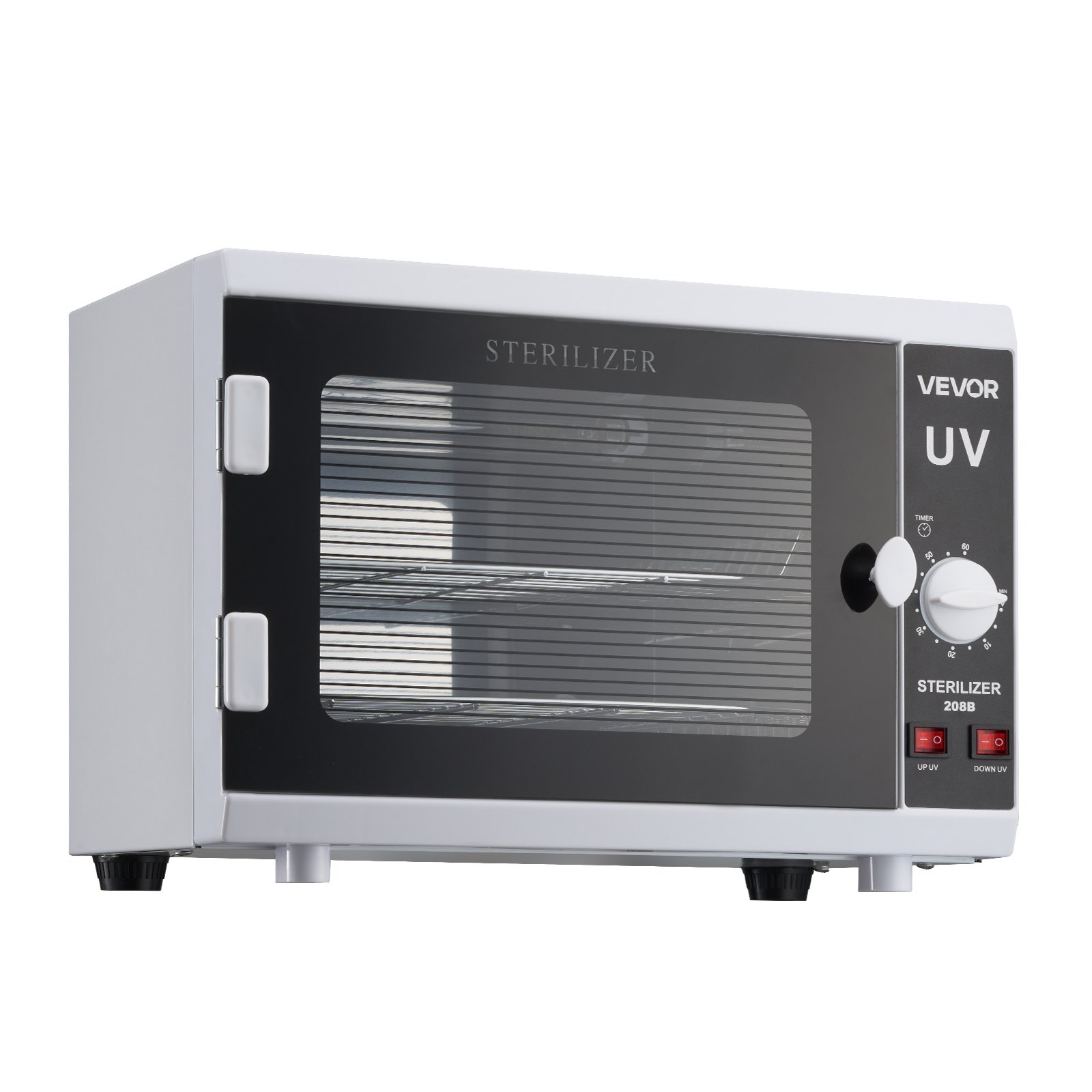 Sterylizator UV VEVOR do czyszczenia narzędzi do paznokci (12 l / 12 W) Wielofunkcyjny sterylizator do paznokci z timerem i sterowaniem przyciskowym Szafka czyszcząca z drzwiami ze szkła hartowanego