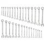 VEVOR Combination Wrench Set, 32-Piece SAE and Metric, 12-Point Box End and 15° Angled Open End Combination Wrenches with Roll Up Pouch, Carbon Steel, for General Household and Automotive Repairs