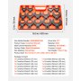 VEVOR Crowfoot Wrench Set, 1/2" Drive, 14-Piece Metric 27 to 50 mm Crows Foot Wrenches, 40Cr Alloy Steel, with Storage Tray, Dual Size Markings on Tools and Tray, for Auto Maintenance or Repairs