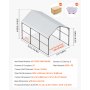 VEVOR Tent Garage 3x4.5x3.15 m, Garage Tent, Carport with Galvanized Steel Frame & Roof, Car Tent with Removable Side Walls, Multi-Purpose Car Shelter for Pickup Trucks, Boats, Cars & Tractors