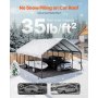 VEVOR Carport, 5,8 x 7,45 x 3,77 m, namiot magazynowy z solidną ramą i dachem, zadaszenie samochodu ze zdejmowanymi ścianami bocznymi, wielofunkcyjny namiot garażowy do pickupów, łodzi, ciężarówek i ciągników