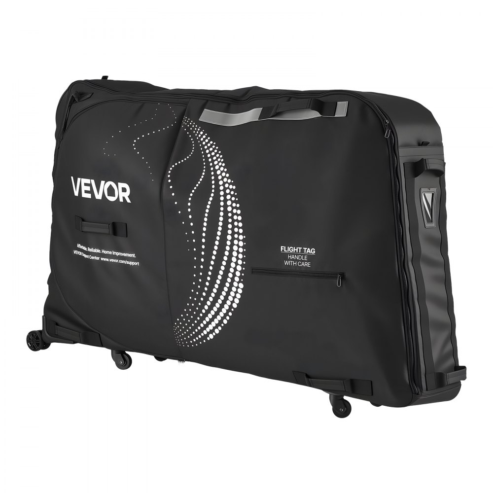 Torba do transportu roweru VEVOR z zamkiem TSA, płytkami podporowymi, zabezpieczeniami i stabilizacją widelca, odpowiednia do rowerów o maksymalnym rozstawie osi 130 cm, do podróży lotniczych i aktywności na świeżym powietrzu