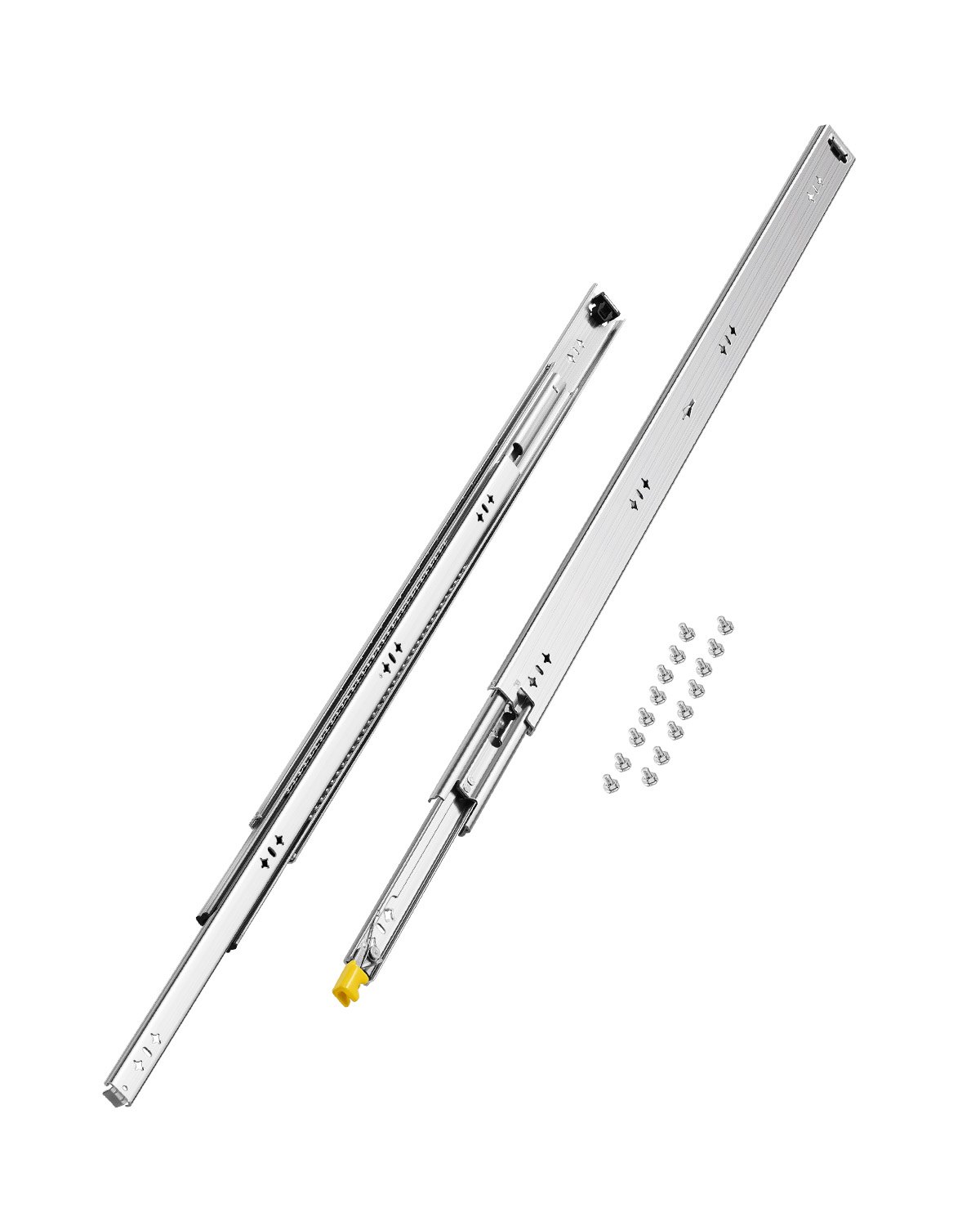 Prowadnice do szuflad VEVOR z pełnym wysuwem, 1 para, szyna szuflady, blokowane prowadnice teleskopowe, 950 mm, nośność 113,4 kg, boczna szyna ślizgowa z łożyskiem kulkowym i blokadą