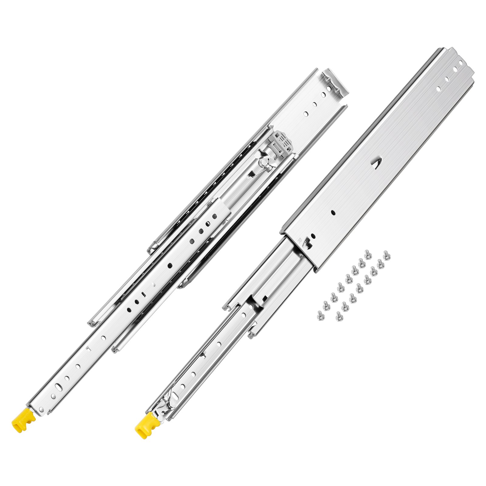 VEVOR 508 mm prowadnice do szuflad z pełnym wysuwem, blokowane prowadnice do szuflad, 1 para, nośność 226,8 kg, szyna ślizgowa montowana z boku z łożyskiem kulkowym i blokadą