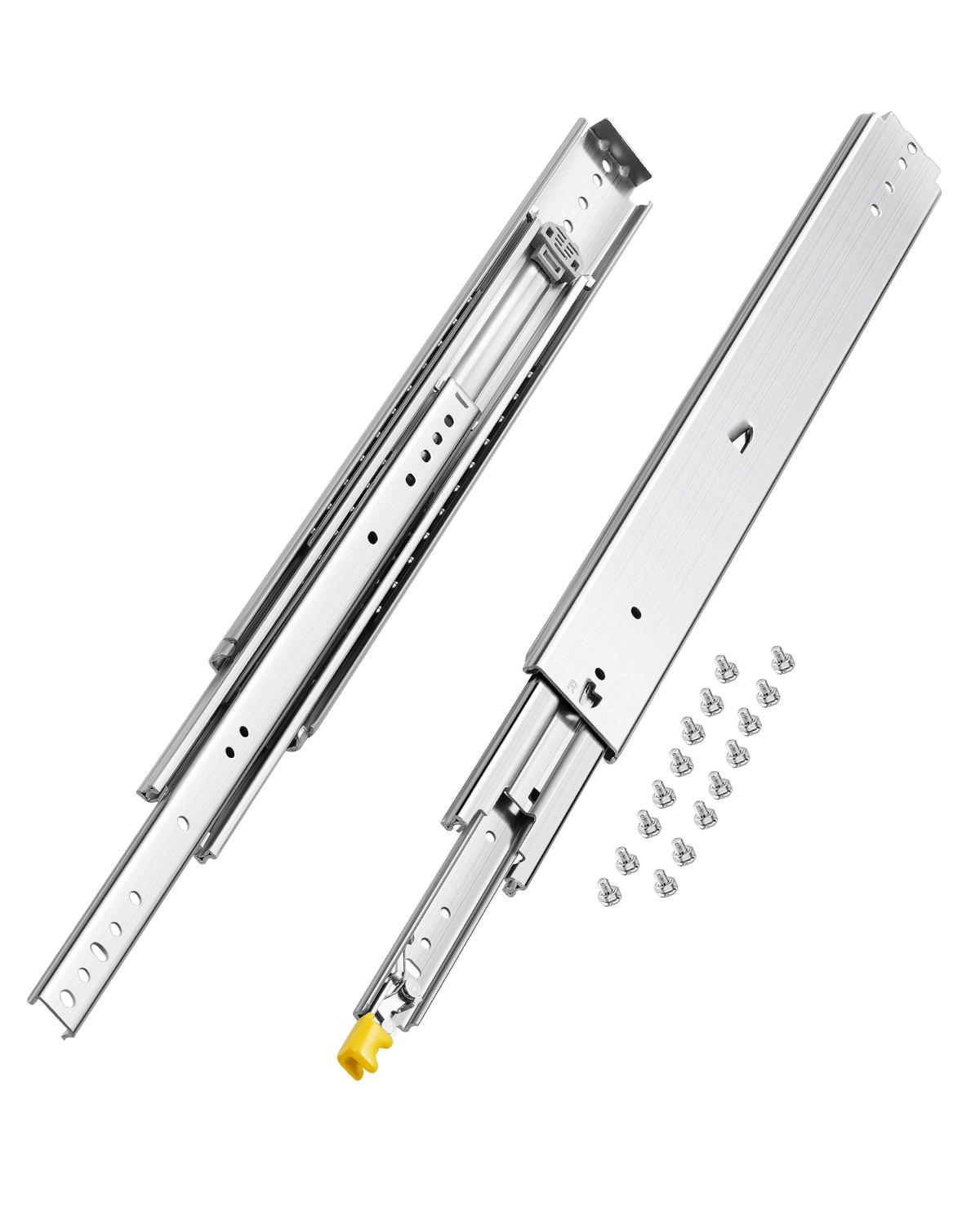 VEVOR 1 Para prowadnic do szuflad z pełnym wysuwem 610 mm, nośność 226 kg, prowadnice do szuflad, łożyska kulkowe z blokadą, prowadnice boczne, idealne do szafek i szuflad przemysłowych