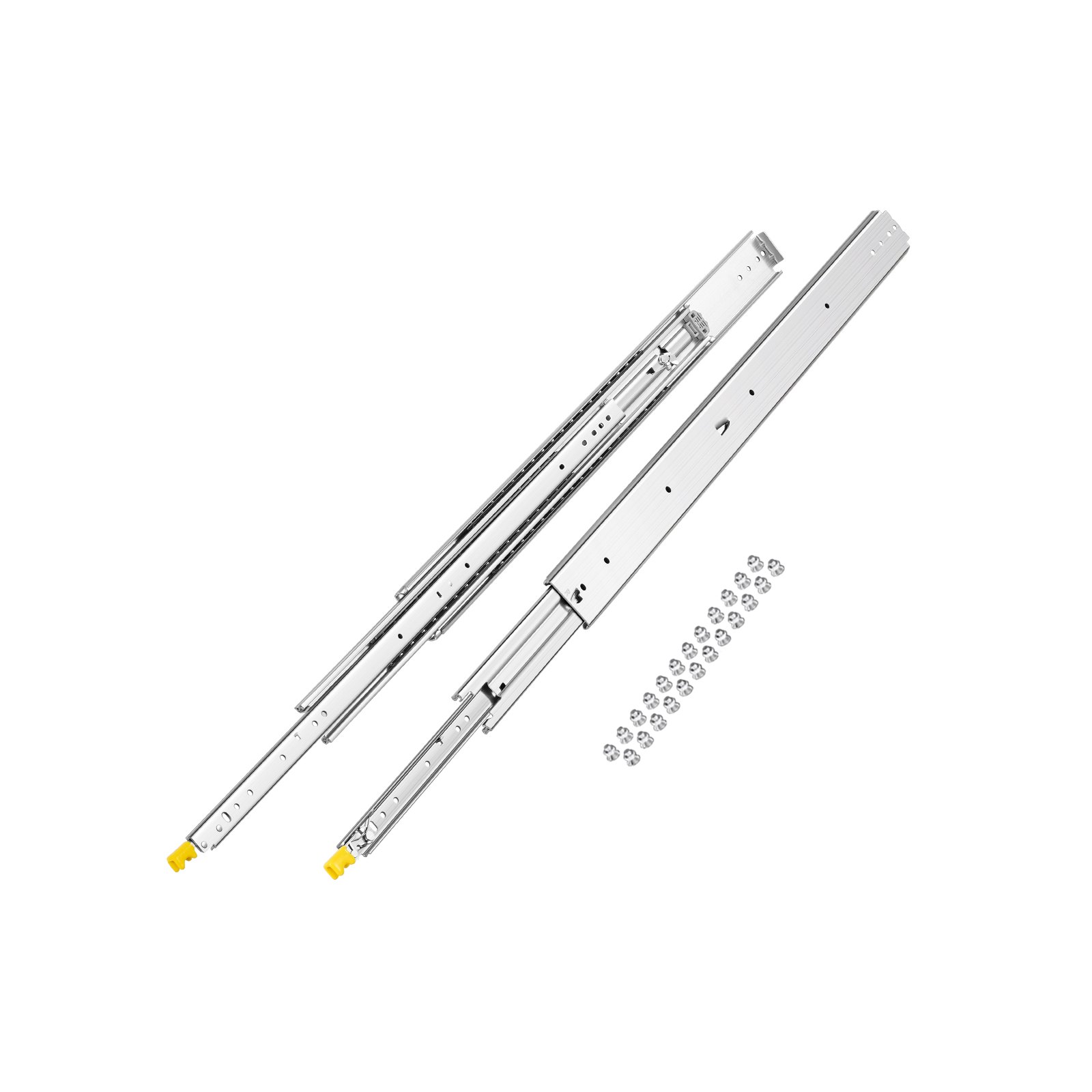 VEVOR 1 para prowadnic do szuflad z pełnym wysuwem, 965 mm, udźwig 226,8 kg, prowadnice do szuflad, łożyska kulkowe z blokadą, teleskopowe prowadnice boczne do półek, szafek, szuflad przemysłowych
