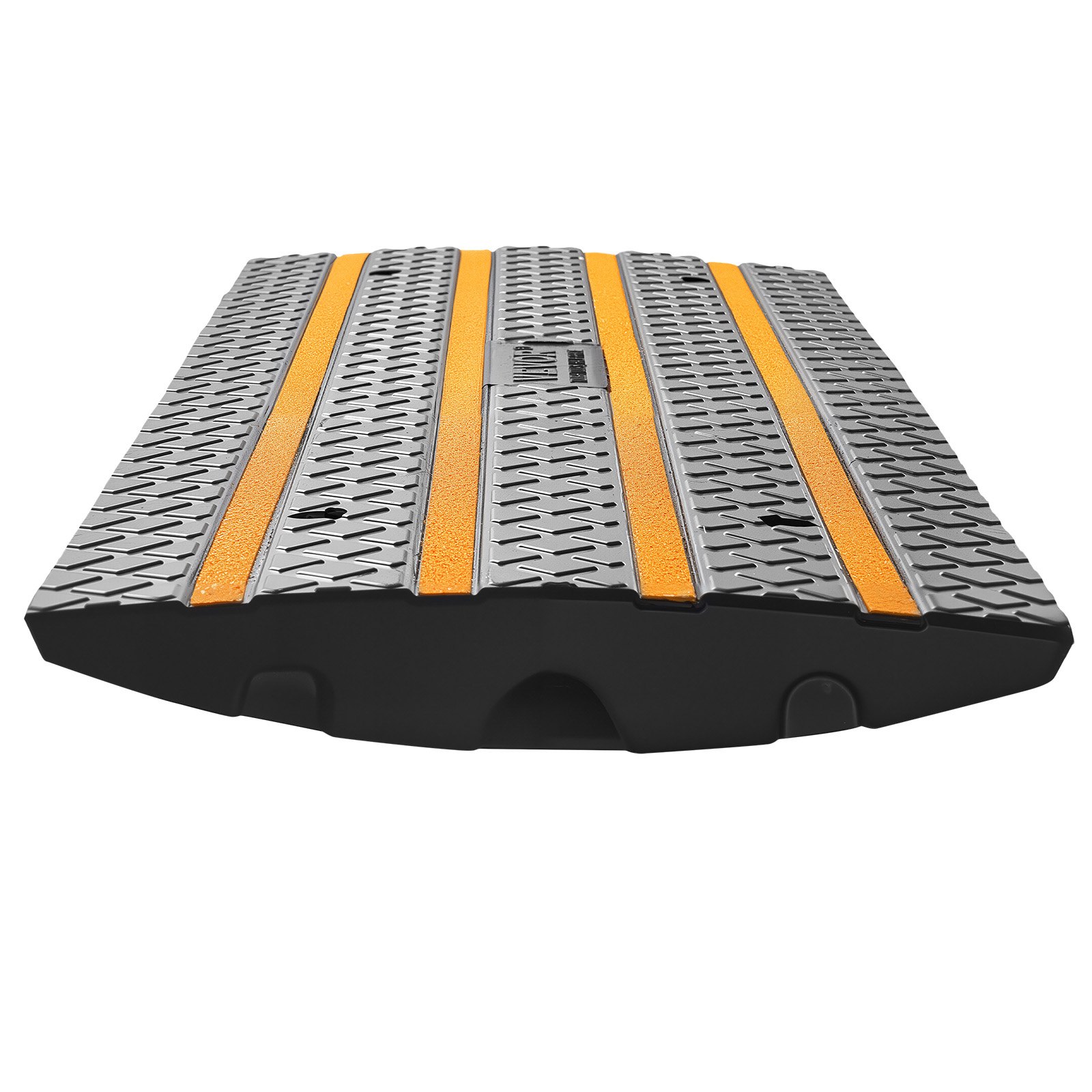 VEVOR Gumowa rampa krawężnikowa, udźwig 15 ton, wznios 66 mm, rampa podjazdowa z żółtymi paskami odblaskowymi, rampa progowa odpowiednia do ramp załadunkowych, magazynów, garaży, chodników (1 opakowanie)