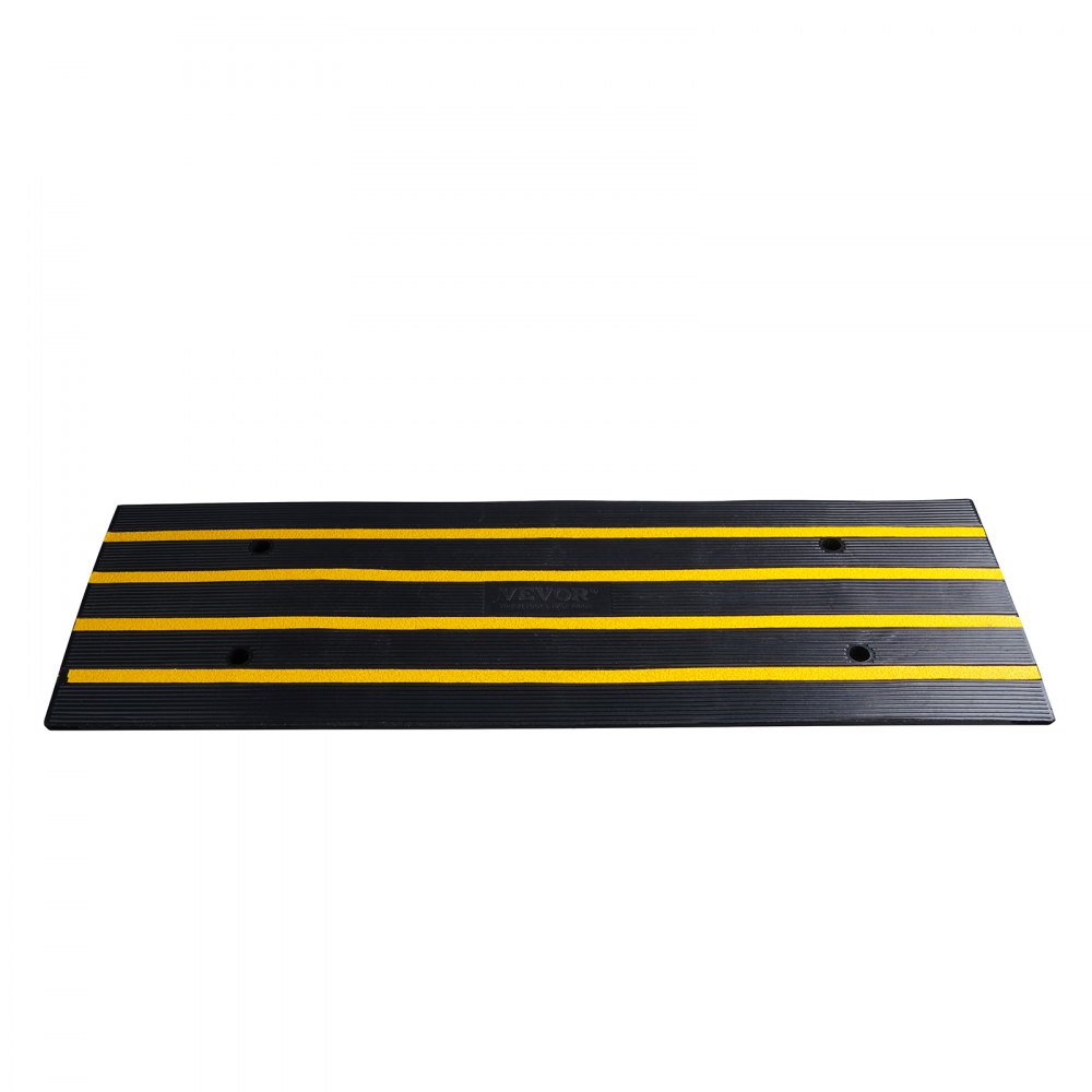 Rampa progowa VEVOR z solidnej gumy, progowa, maks. nośność 15 ton, rampa krawężnikowa z kanałem 5,5 x 3,5 cm, rampa dla wózków inwalidzkich, 122 x 40,5 x 6,5 cm, rampa wjazdowa idealna na nierówne krawężniki