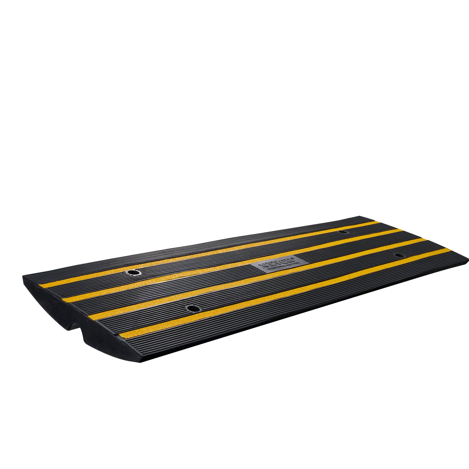 Rampa progowa VEVOR z solidnej gumy, progowa, maks. nośność 15 ton, rampa krawężnikowa z kanałem 5,5 x 3,5 cm, rampa dla wózków inwalidzkich, 122 x 40,5 x 6,5 cm, rampa wjazdowa idealna na nierówne krawężniki