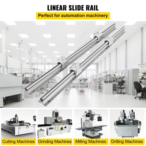 VEVOR SBR16 Linear Rail CNC Kit 2PCS 1500mm 4PCS BR16UU Blockfor CNC Machines