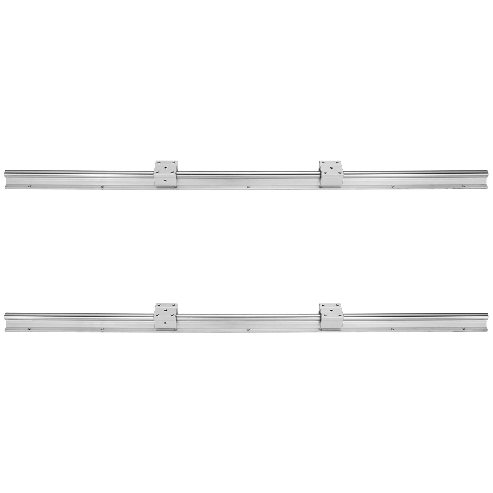 Prowadnica liniowa VEVOR, 2 szt. szyny prowadzącej ze stali węglowej SBR20-1200 mm, aluminiowa, z 4 blokami ślizgowymi SBR20UU, bloki łożysk liniowych, części CNC do drukarek 3D, frezarek/tokarki