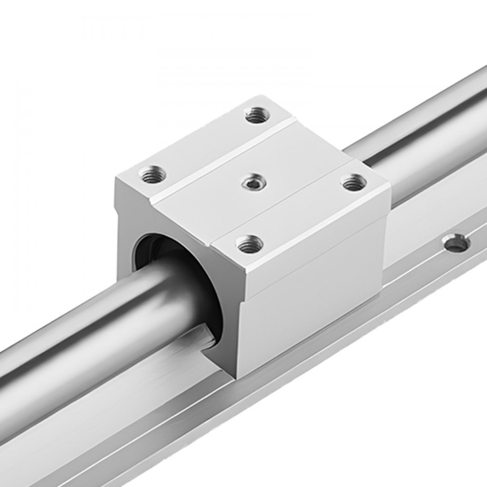 Prowadnice liniowe VEVOR SBR25, zestaw 2 szyn liniowych o długości 1200 mm i 4 bloki ślizgowe, wał w pełni podparty, szyna prowadząca do maszyn do cięcia, szlifowania, frezowania, wiercenia itp.