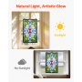 Panel witrażowy VEVOR (731 x 433 mm) wiszący witraż z łańcuszkiem, witraż w stylu Tiffany do zawieszenia, tradycyjny prostokątny, zabytkowy, rękodzielniczy wystrój okienny do kuchni i kościoła