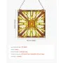 Panel witrażowy VEVOR (501 x 527 mm) wiszący witraż z łańcuchem, witraż w stylu Tiffany do zawieszenia, tradycyjny prostokątny, zabytkowy, rękodzielniczy wystrój okienny do kuchni i kościoła