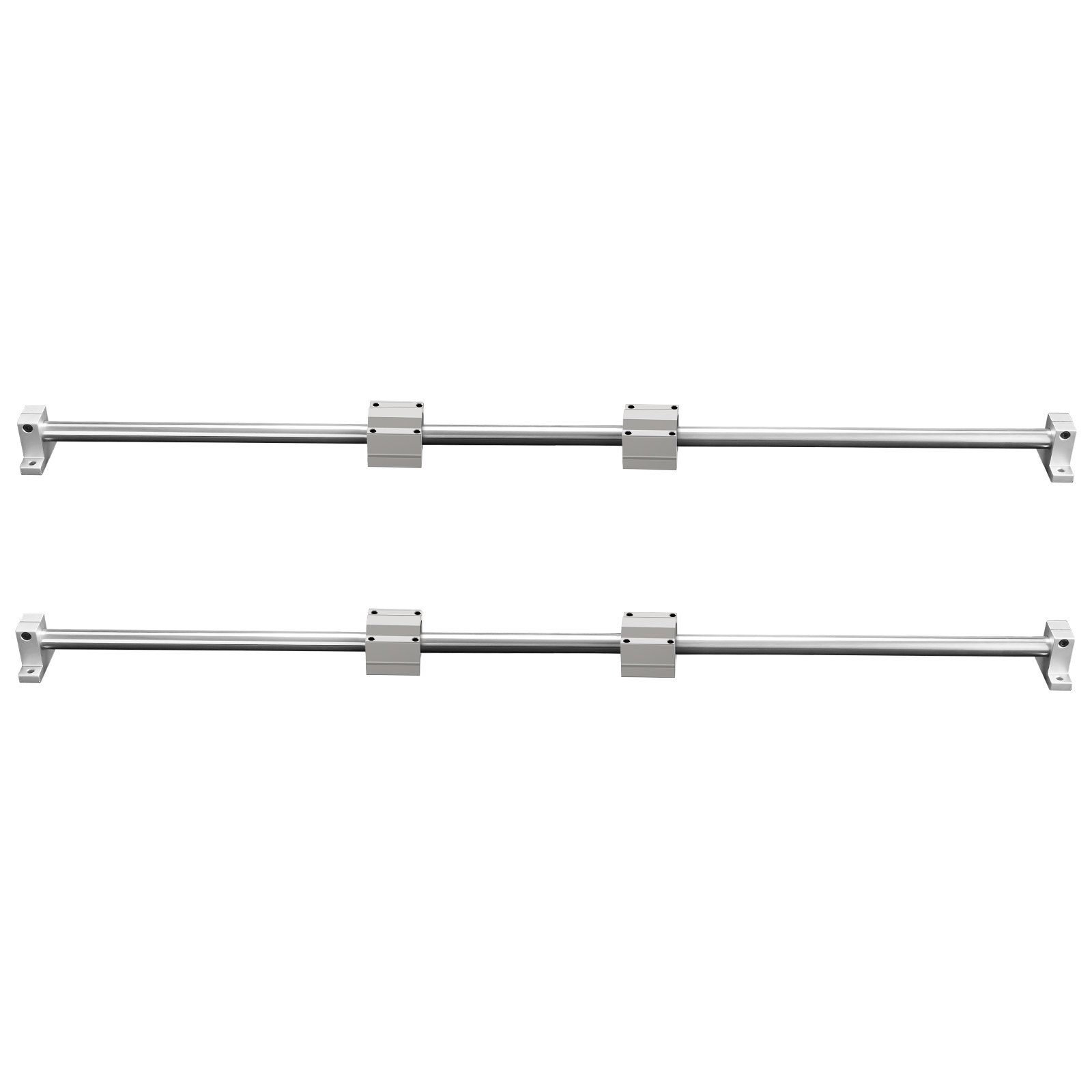 VEVOR Zestaw prowadnic liniowych, SFC20 1200 mm, 2 sztuki 39,4 cala/1000 mm, szyny prowadzące SFC20, 4 sztuki bloków ślizgowych SC20, 4 sztuki wsporników szyn, zestaw szyn liniowych i łożysk do maszyn automatycznych, projekt CNC DIY
